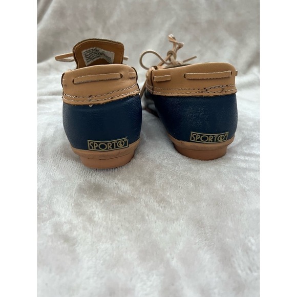 Vintage Women’s Sporto Ellen Gum Shoe Rubber with Leather Upper Navy Size 7 - Picture 3 of 6